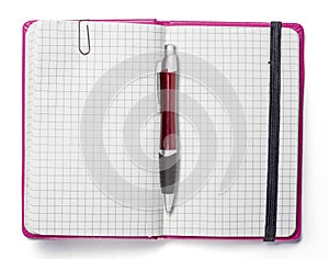 Blank page of pink note book