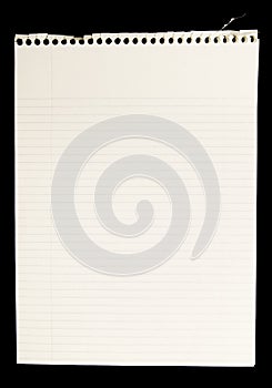 Blank Pages Torn From Spiral Notebook