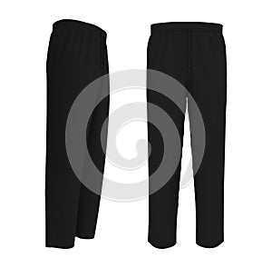 Blank pants mockup, front and side views. Sweatpants.