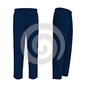 Blank pants mockup, front and side views. Sweatpants