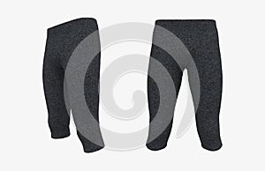 Blank pants mockup, front and side views. Sweatpants