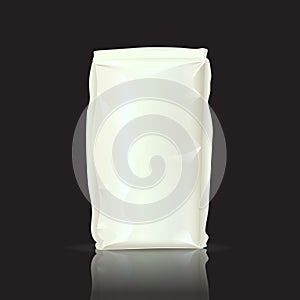 Blank paper bag package of flour isolated with clipping