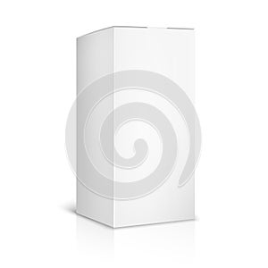 Blank paper or cardboard box template on white