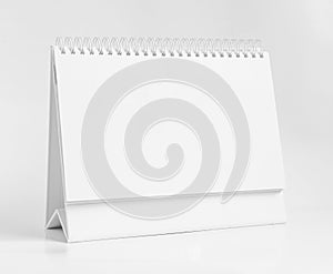 Blank paper desk spiral calendar