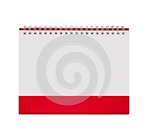 Blank paper desk spiral calendar.
