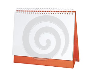 Blank paper desk spiral calendar
