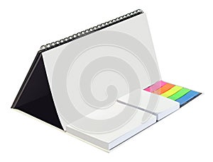 Blank paper desk spiral calendar