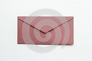 Blank paper envelopes on marble flatlay background, holiday mail letter or post card message design