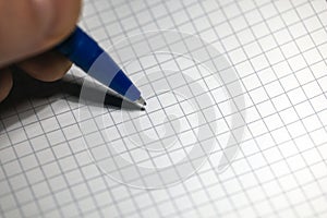 Blank paper with hand writing