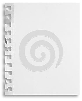 Blank paper isolated with holes and shadow