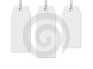 Blank paper label or cloth tag set isolated