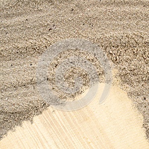 Blank paper note in sand beach texture