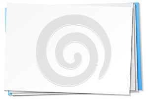 Blank paper note template on white background