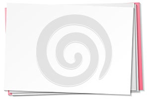 Blank paper note template on white background