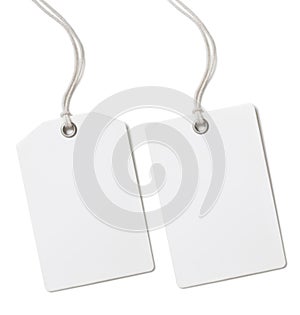 Blank paper price or gift tag set isolated