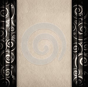Blank paper on retro pattern background