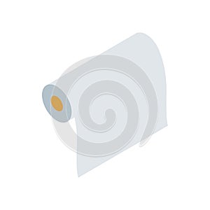 Blank paper roll icon, isometric 3d style