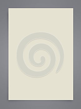 Blank paper sheet isolated on gray background