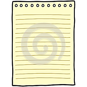 Blank Paper Sheet Notebook Vector Drawing Illustration