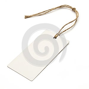 Blank paper tag with string