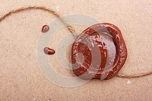 Blank paper with wax seal.