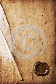 Blank paper with wax seal