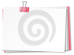 Blank papers and binder clip template