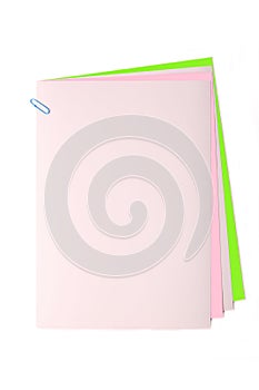 Blank papers with clip