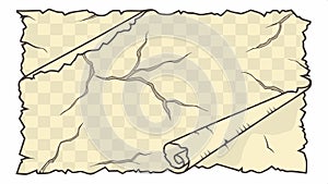 Blank parchment paper scroll, ancient writing surface vector design Generative AI