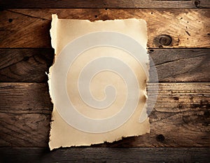 Blank parchment poster paper with torn edges