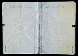 Blank passport pages
