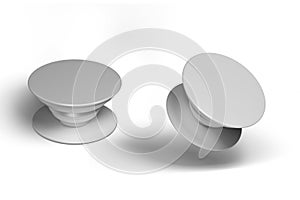 Blank phone pop socket mockup set, isolated, 3d rendering.