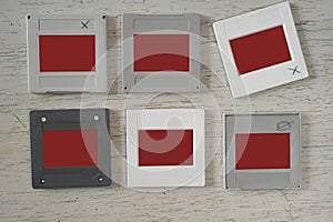 blank photgraphic slides,empty picture frames, template