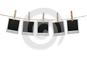 Blank photos on the clothesline