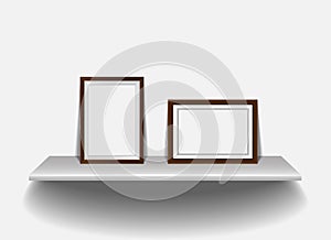 Blank picture frame for photographs, blank frame on a white back