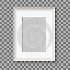 Blank picture frame for photographs. vector realisitc mockup. design template on transparent background