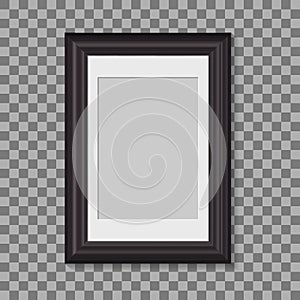 Blank picture frame for photographs. vector realisitc mockup. design template on transparent background