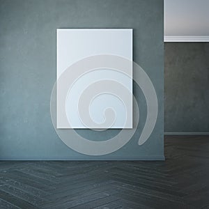 Blank picture on the wall, 3d rendering