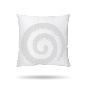 Blank pillow isolated on white background. Empty cushion for your design. Clipping paths object photo