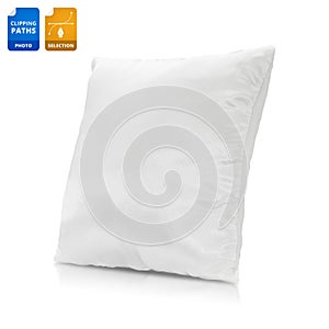 Blank pillow isolated on white background. Empty cushion for your design. Clipping paths object