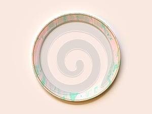 Blank pink green texture frame abstract minimal geometric shape flat lay soft pink/cream 3d render