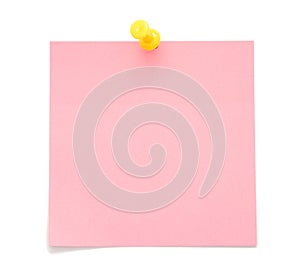 Blank pink post-it note photo