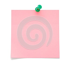 Blank pink sticky note