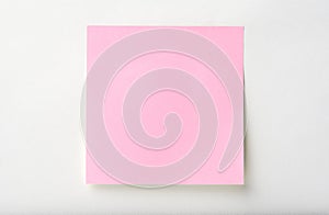 blank pink sticky notes on white background. Mockup sticky Note Paper. Use post it notes to share idea on sticky note. sheets for