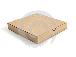 Blank pizza box isolated 3D rendering