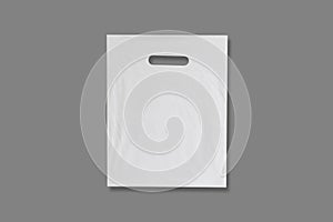 Blank plastic bag mock up isolated. Empty white polyethylene pac