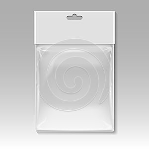 Blank plastic pocket bag vector template
