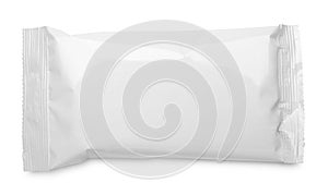 Blank plastic pouch food packaging on white