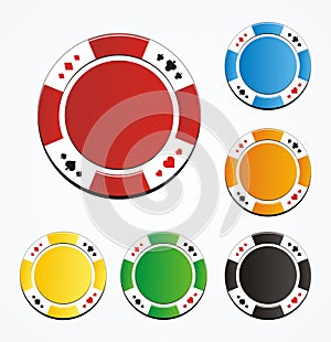 Blank poker chips vector