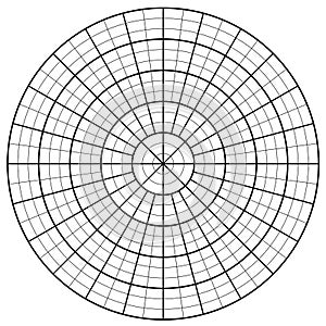 Blank Polar Graph Paper - protractor - Pie Chart vector